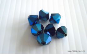 Swarovski Bicone Art 5328 Metallic Blue 2x 6mm